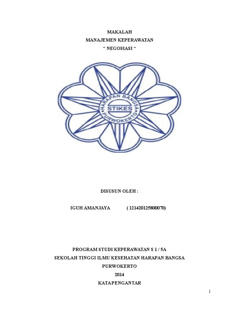 Makalah Manajemen Keperawatan Negosiasi