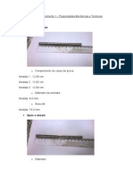 Dados Experimento 1 - Propriedades Mecanicas e Termicas