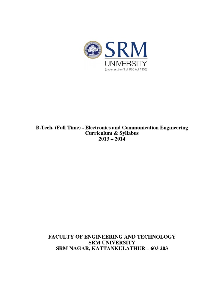 B.Tech ECE Syllabus in SRM | PDF | Laser | Equations