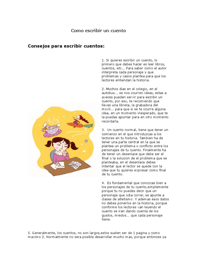 Como Escribir Un Cuento Cuentos Narración