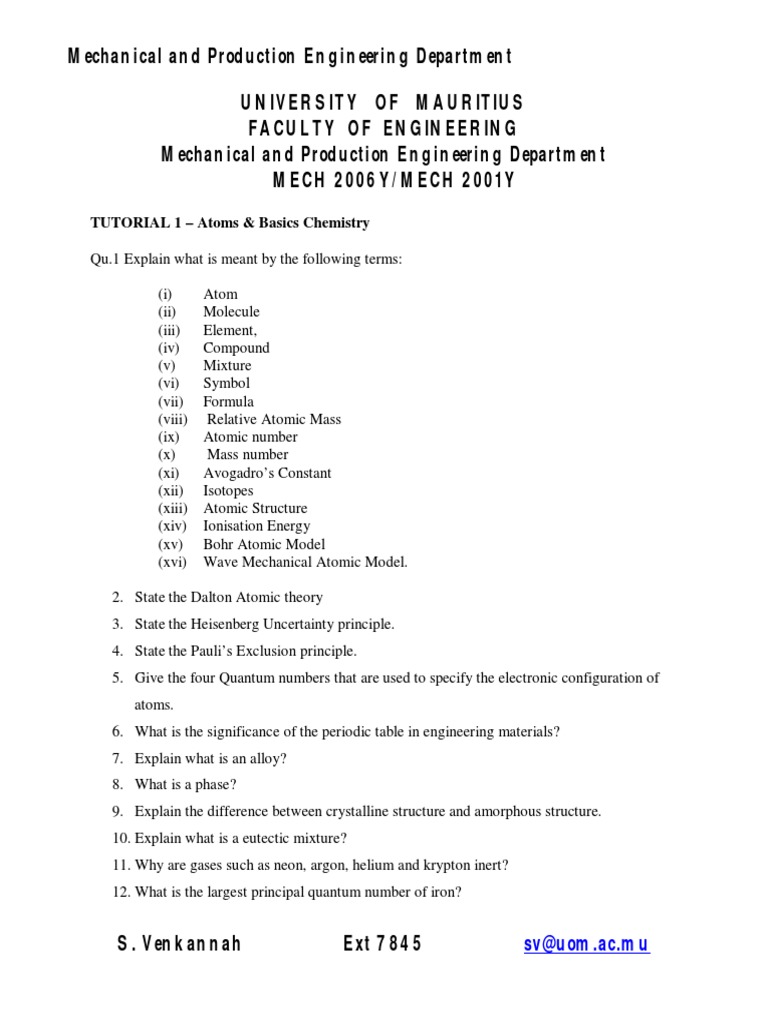 Tutorials PT 1 - Materials Science | PDF | Crystal Structure | Fracture
