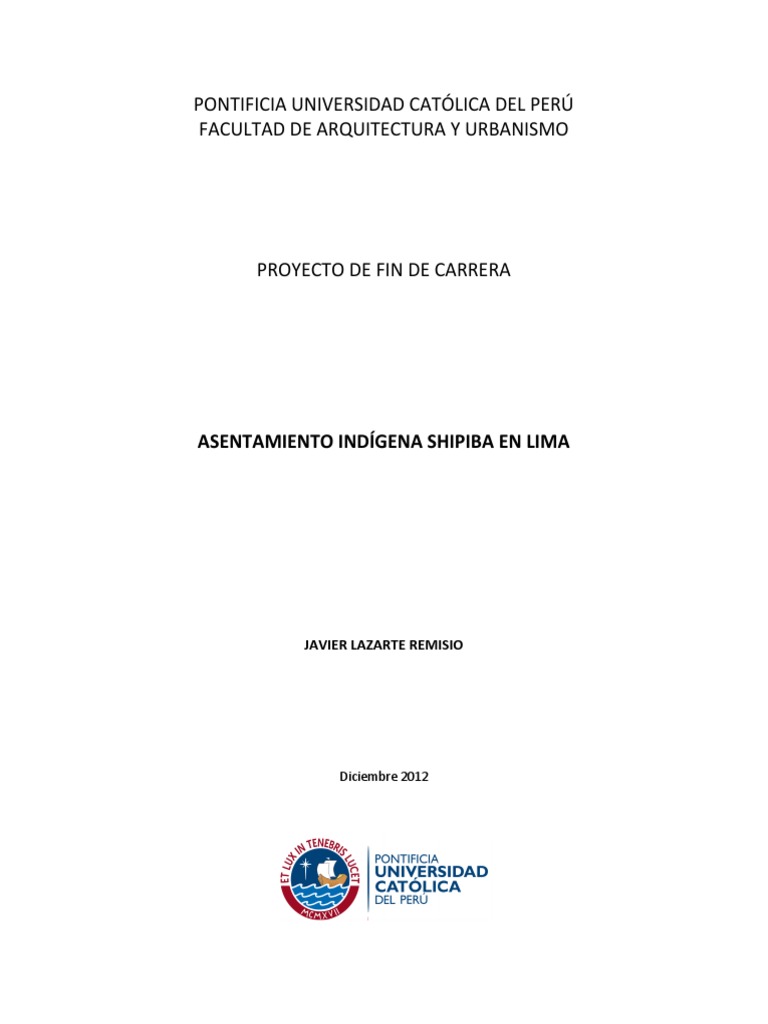 Memoria PFC- Vivienda Indigena Shipiba en Lima