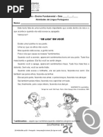 Interpretacao de Texto Se Liga Em Voce