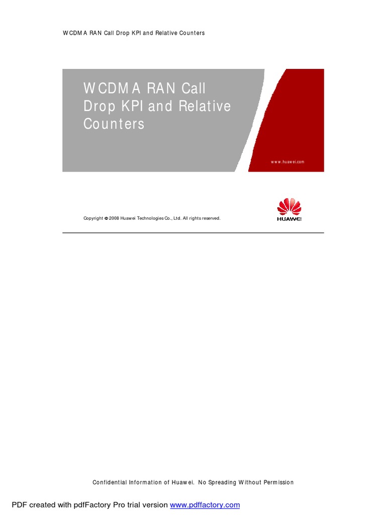 3 WCDMA RAN Call Drop KPI and Relative Counters | PDF | High Speed ...