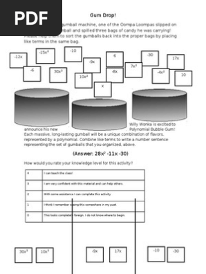 gum drop formative and answer key