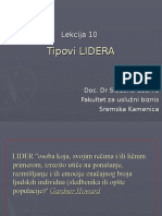 Predavanje 13 TIPOVI LIDERA