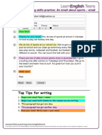 Writing Skills Practice: An Email About Sports - Email