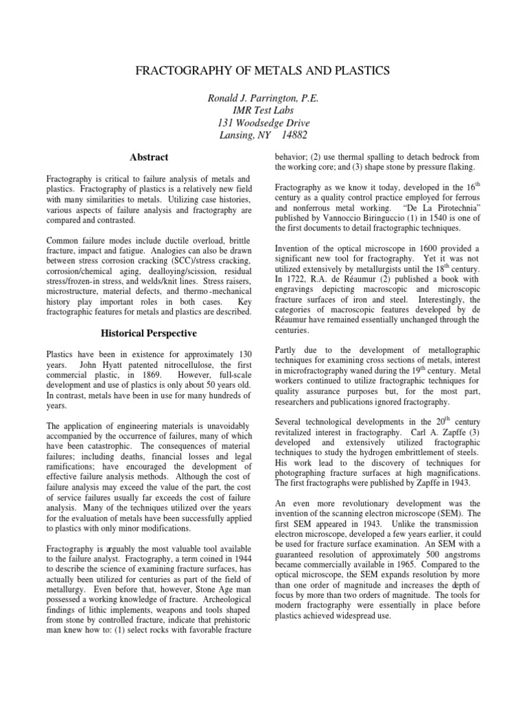 Fractography for Engineers | PDF | Fracture | Fracture Mechanics