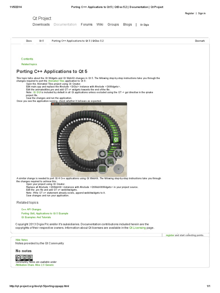 Porting C++ Applications To QT 5 - QtDoc 5 | PDF