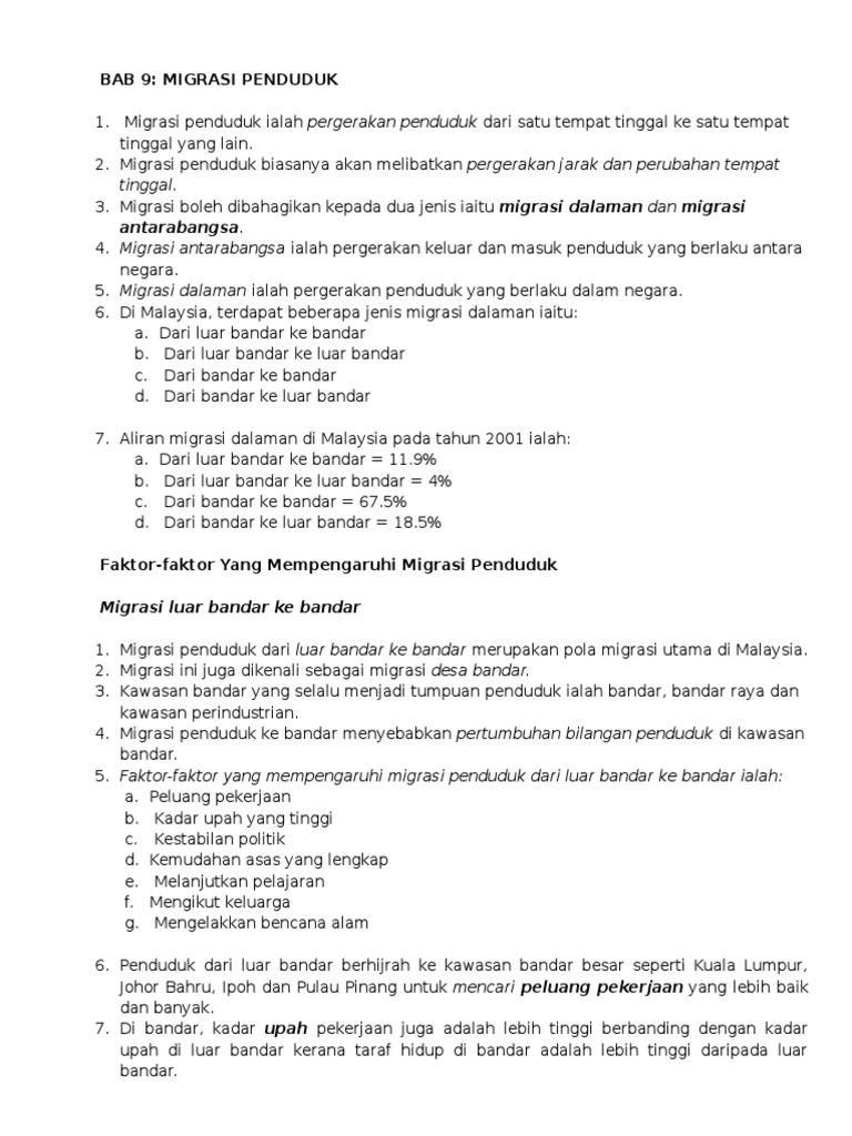 Bab 9 Migrasi Penduduk Pdf