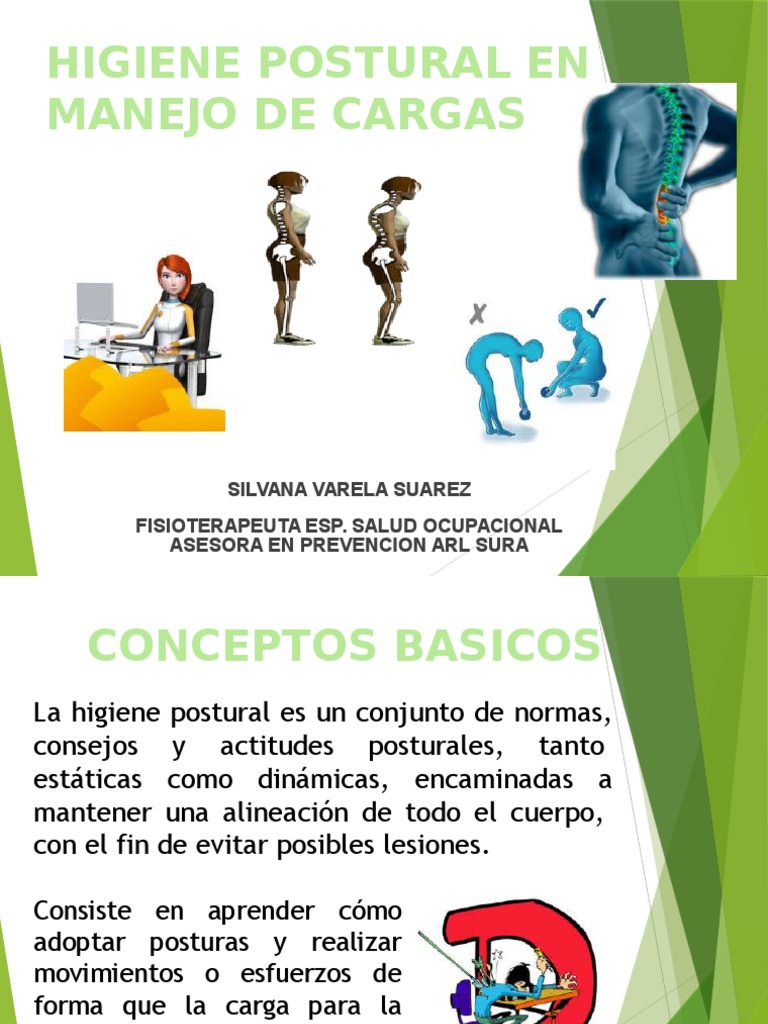 Higiene Postural en Manejo de Cargas | PDF | Dolor lumbar | Sistema ...
