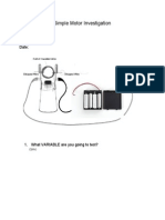 Simple Motor Investigation: Name: Date