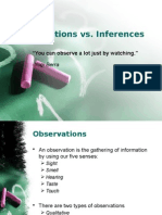 Observations Vs Inferences