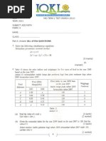 MID TERM 1 TEST (Add Math Form 4)