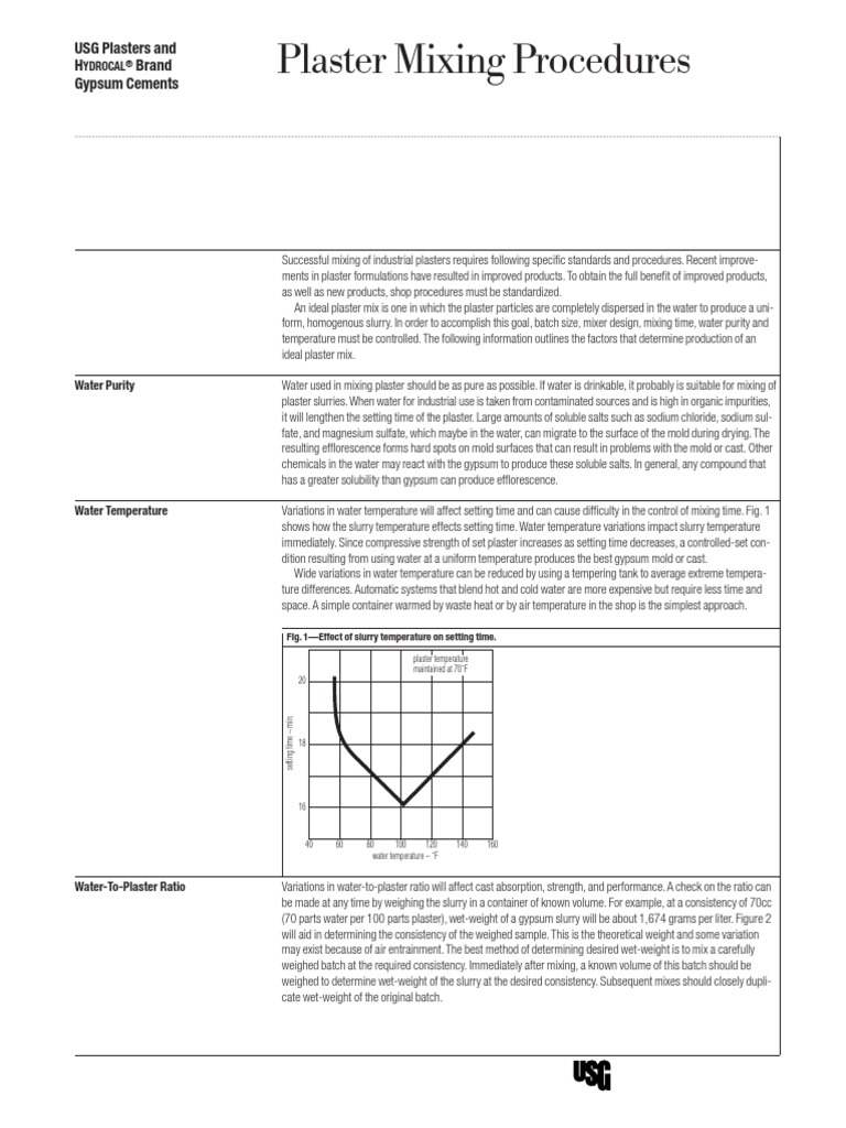 Plaster Mixing Procedures Application en IG503 PDF PDF Plaster