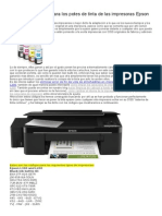 Códigos de Reseteo para Los Potes de Tinta de Las Impresoras Epson L100