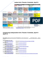 Gangneung Independent Arts Theater Schedule, April 9-April 15