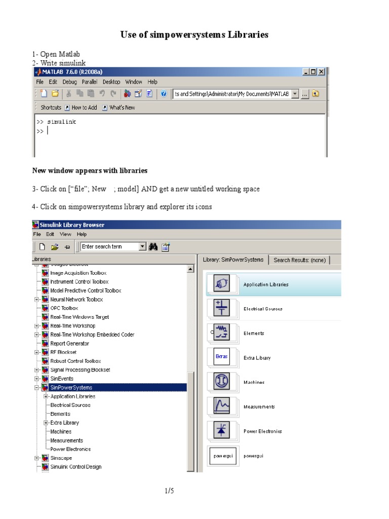 Use of Simulink Powersystems Libraries | PDF | Art | Technology ...