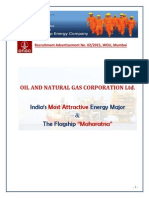 Recruitment Advertisement No. 02/2015, WOU, Mumbai: Oil and Natural Gas Corporation LTD