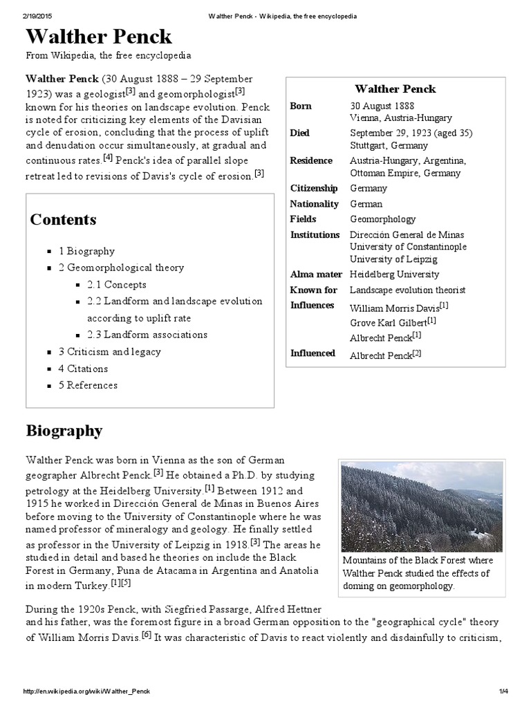 Walther Penck PDF | PDF | Morphology | Nature