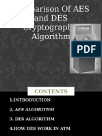 Comparison of AES and DES Cryptographic Algorithm