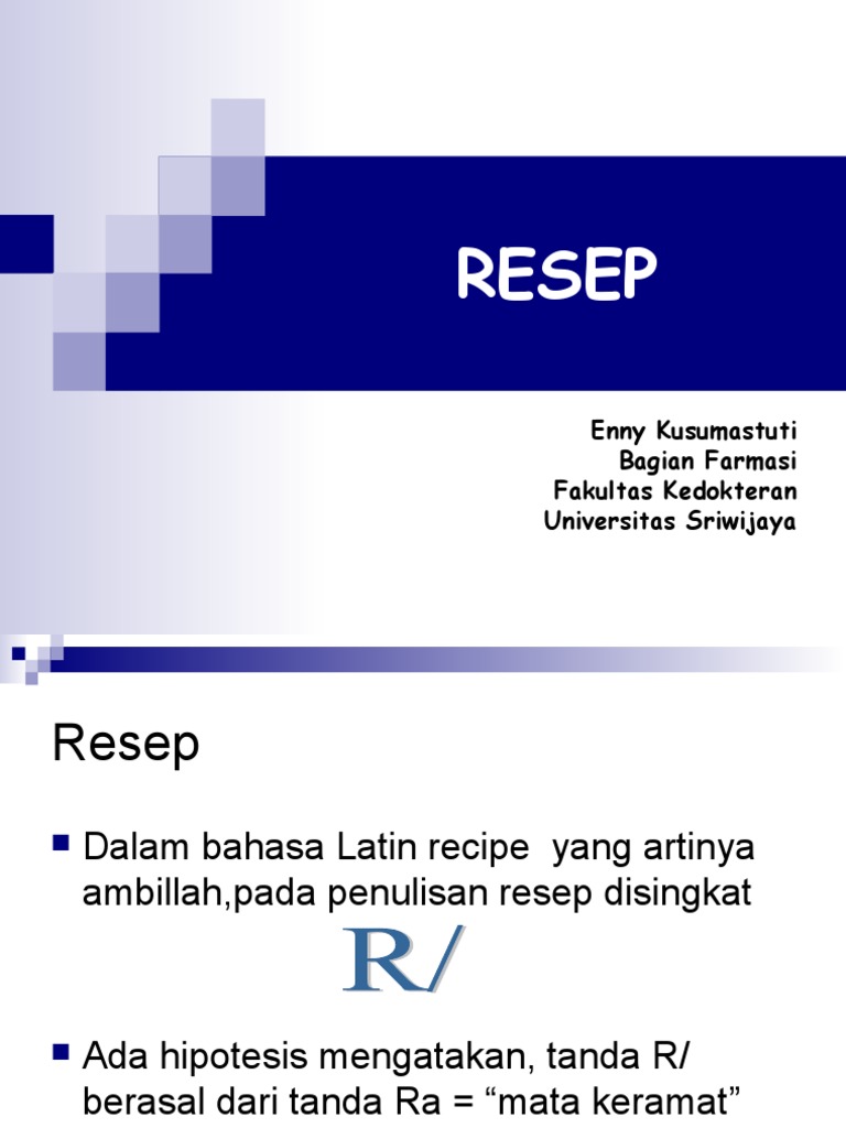 Contoh dan Penulisan Resep Dokter | PDF