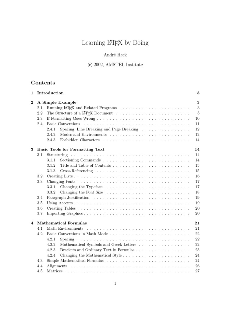 Learning LaTeX by Doing | PDF | Typefaces | Te X