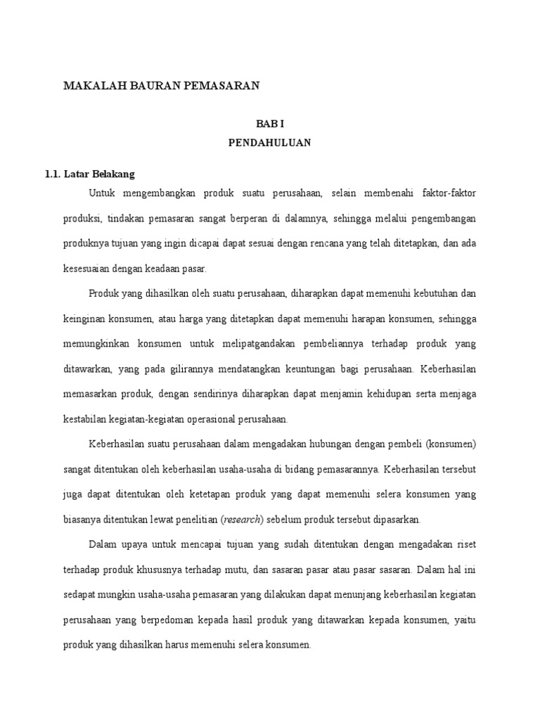 Makalah Bauran Pemasaran