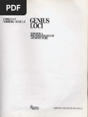 Genius Loci - Christian Norberg Schulz | PDF | Architect