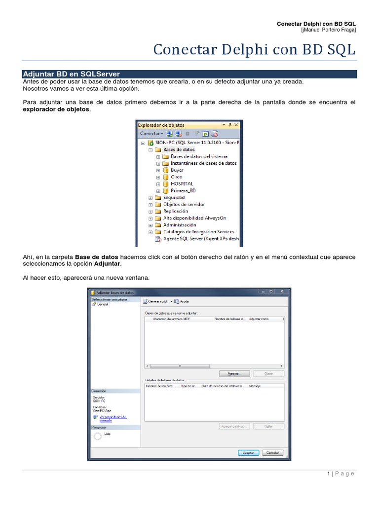 Conexión Delphi y SQL Server | PDF | Servidor SQL de Microsoft | SQL