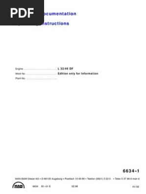 MAN L32/40DF (Technical Documentation | Engine Operating Instructions)