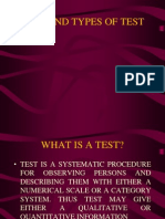 Test and Types of Test