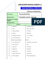 Unilever Bangladesh calcium carbonate spec