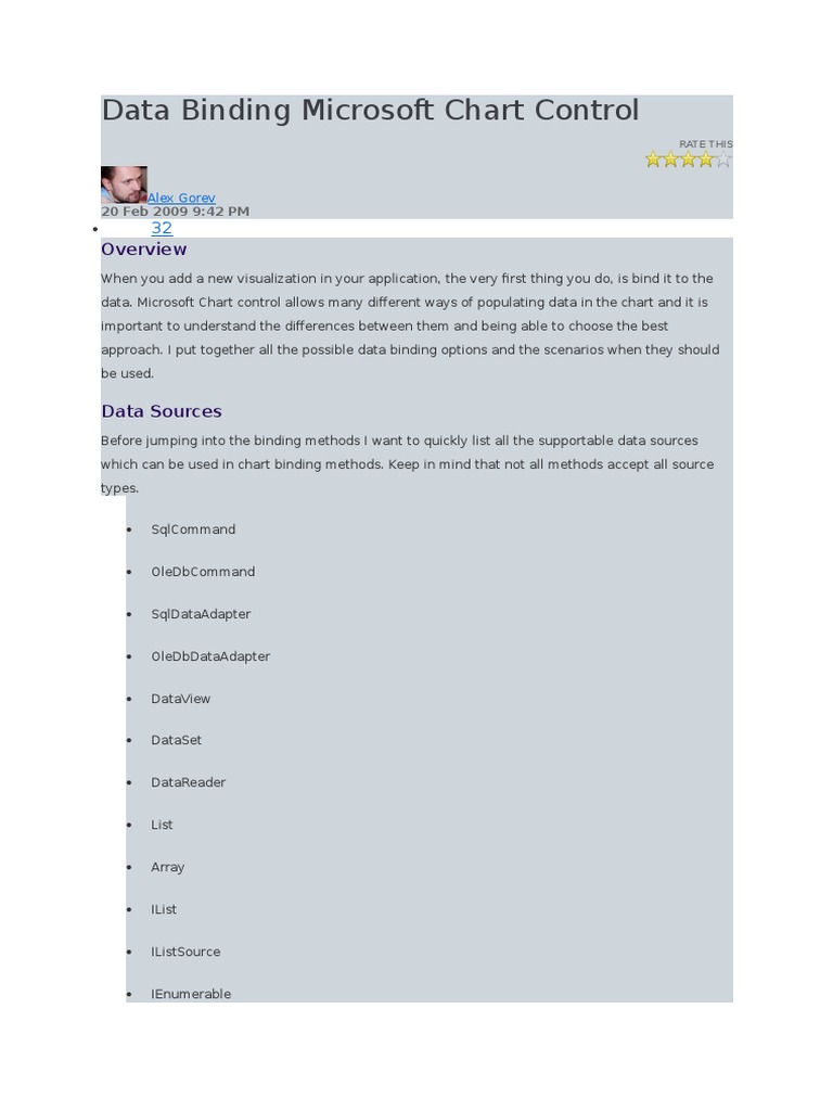 Data Binding with Microsoft Chart Control | PDF | Array Data Structure ...