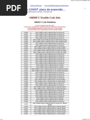 Obdii U Obd Trouble Codes Pdf Automobile Layouts Automotive Industry