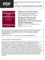 Hogan, Nastasi, Pressley. 2010. Discourse Patterns and Collaborative Scientific Reasoning in Peer and Teacher- Guided Discussions