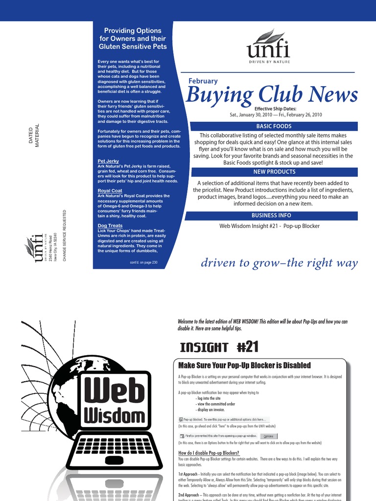 Buying Club February 2010 Delivery Commerce Foods