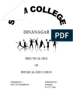 Dinanagar: Prectical File OF Physical Education