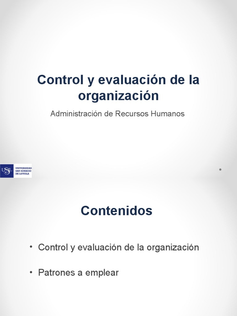 Presentacion Control y Evaluacion de La Organizacion | PDF | Gestión de ...
