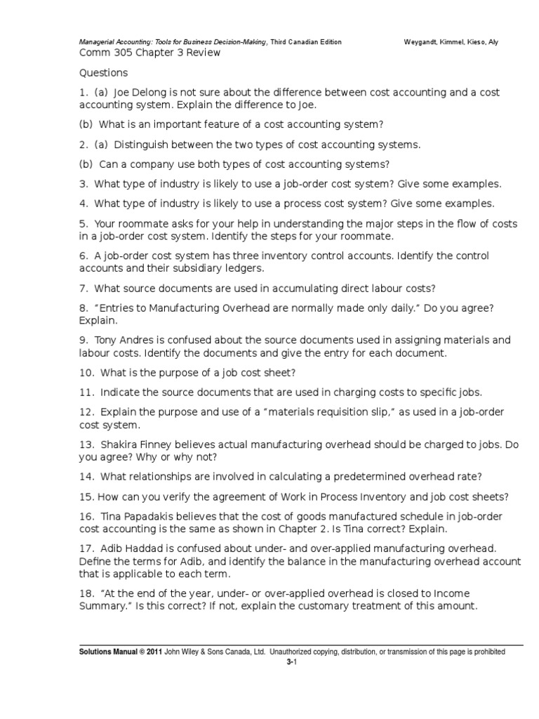 Comm 305 Chapter 3 Review | PDF | Cost Of Goods Sold | Inventory