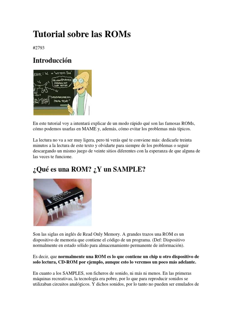 Tutorial Sobre Las ROMs | PDF | Emulador | Memoria de sólo lectura
