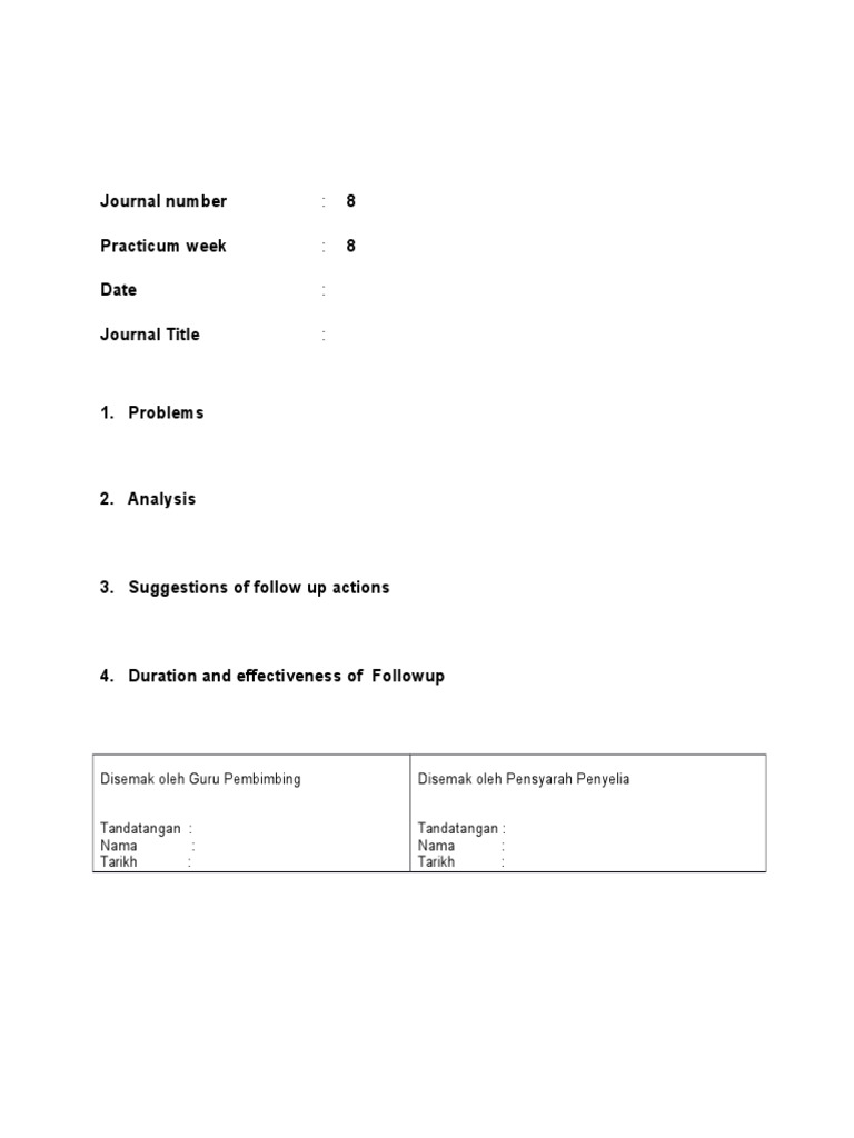 Practicum Journal Template | PDF | Career & Growth