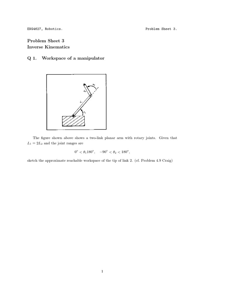 Inverse Kinematics Problem Sheet ENG4627 | PDF | Teaching Methods ...