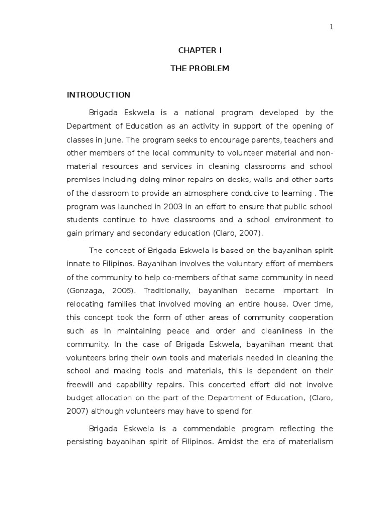 Implementation of Brigada Eskwela Child Development Teachers