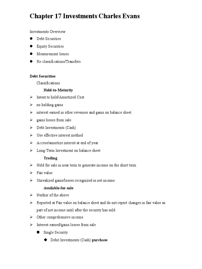 Understanding Debt and Equity Investments | PDF | Revenue | Investing