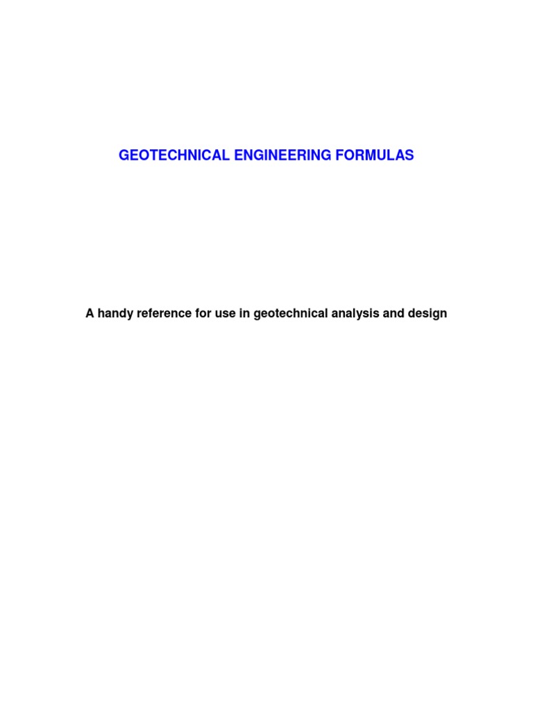 Geotechnical Formulas and Conversion Factors | PDF | Silt ...