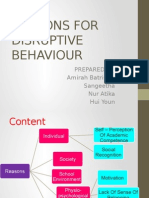 Reasons For Disruptive Behaviour