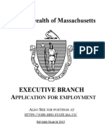 Commonwealth of Massachusetts: Pplication FOR Employment