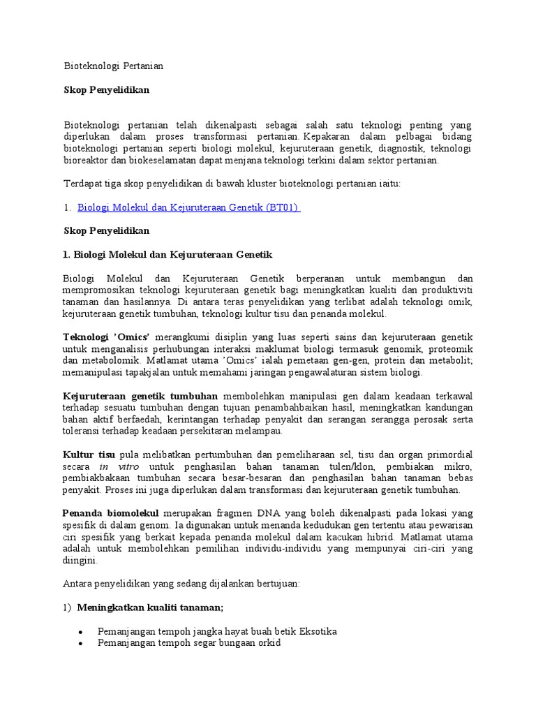 Bioteknologi Pertanian - Bahan Pengajian AM 900 STPM