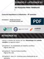 1 - Projeto Integrado II - ATIVIDADE 01